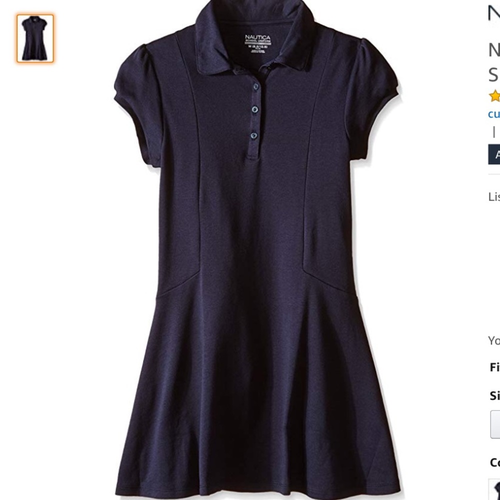 Nautica Girls' Short Sleeve Polo Dress